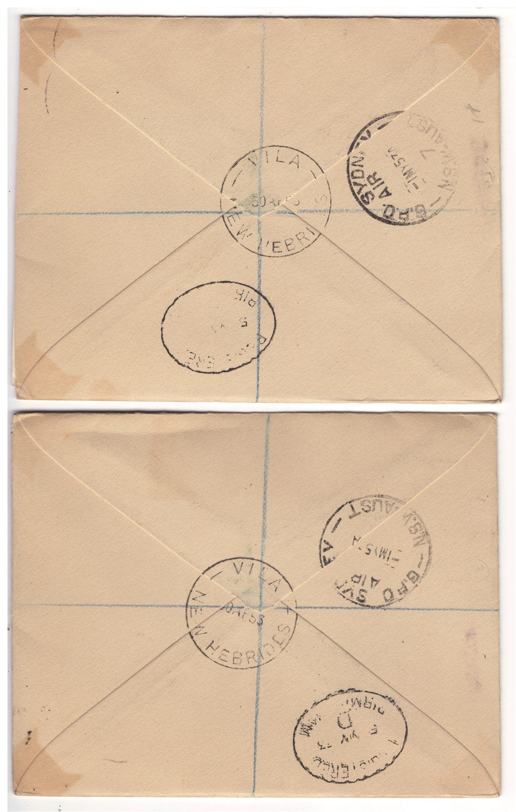 New Hebrides, French 83-90 Used on Registered Covers to England ZAYIX