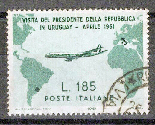 Italy 833 Used Visit of Italian President to Uruguay, Jet ZAYIX 1223S0231M