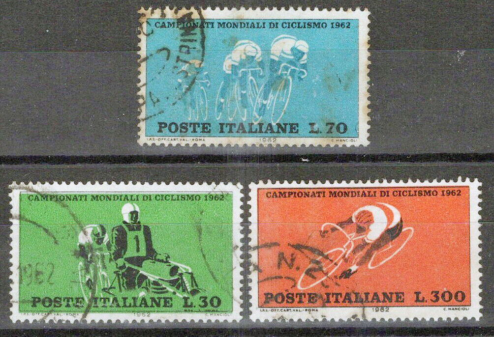 Italy 857-859 Used World Bicycle Championship Races ZAYIX 1223S0236M