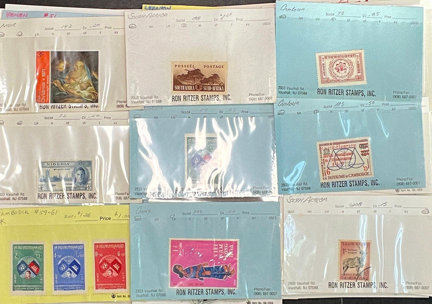 World Wide Stamp Collection Dealer Cards Mint & Used Thousands of Stamps ZAYIX