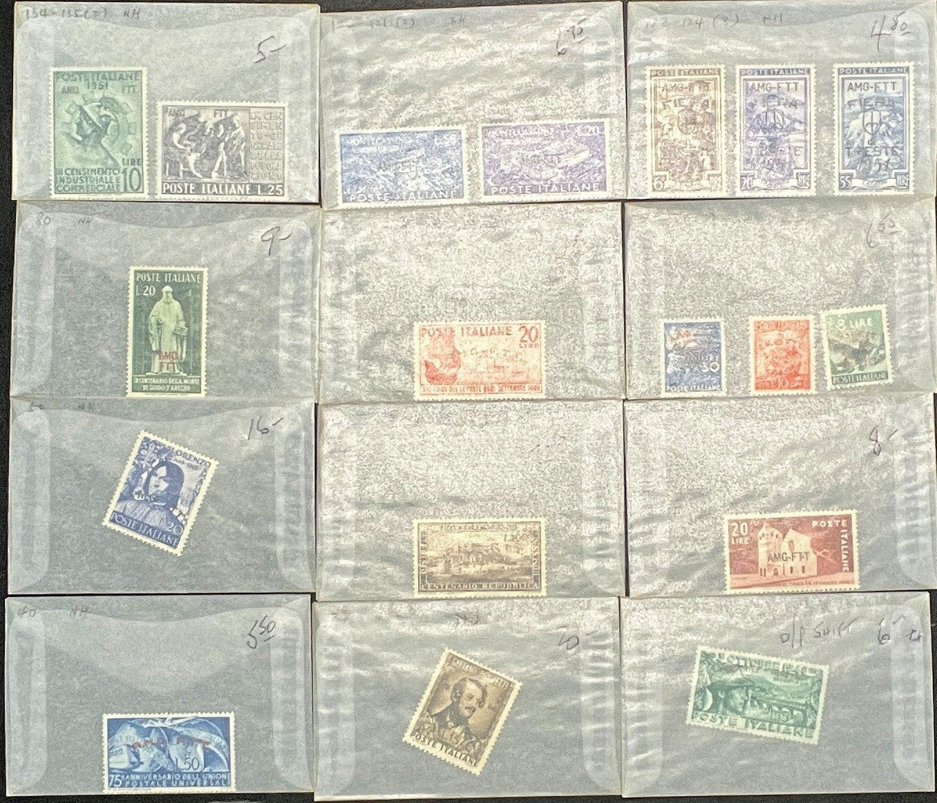 Trieste Italy Stamp Collection Glassine Bags (MNH) ZAYIX