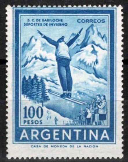 Argentina 884 MNH WMK 365 Perf 13½ Sports Skiing ZAYIX