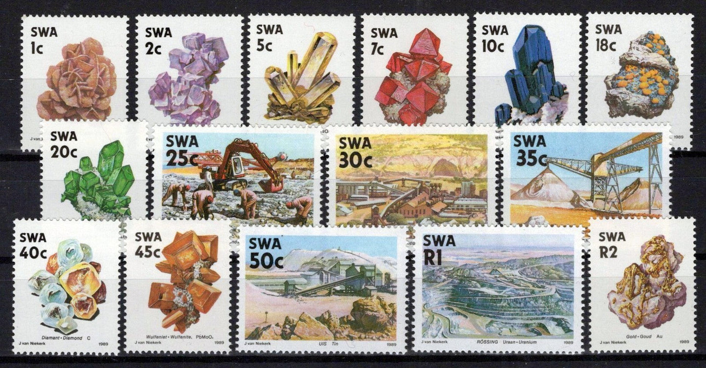 South West Africa 621-631, 632-640 MNH Minerals Mines Zayix Stamps 0325S0180M