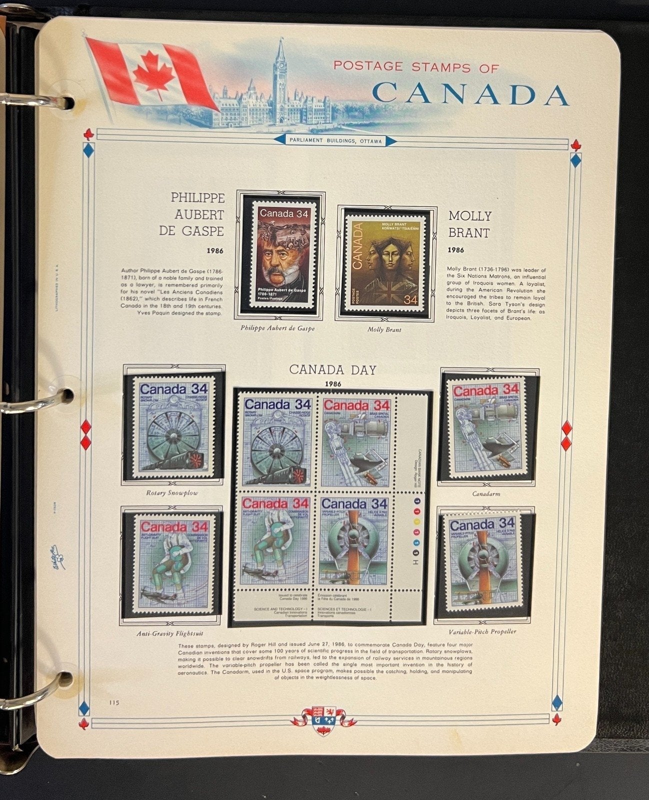 Canada Stamp Collection Album White Ace Pages Mint MNH 1982-1989 ZAYIX