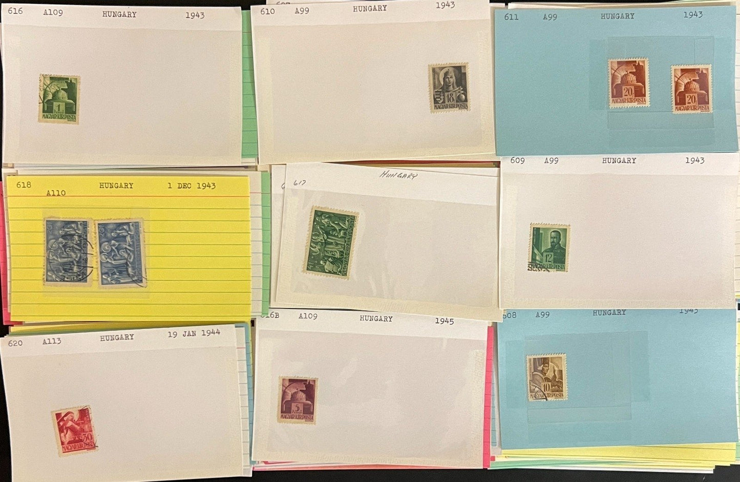 Hungary Stamp Collection Dealer Cards Mint & Used Thousands of Stamps ZAYIX
