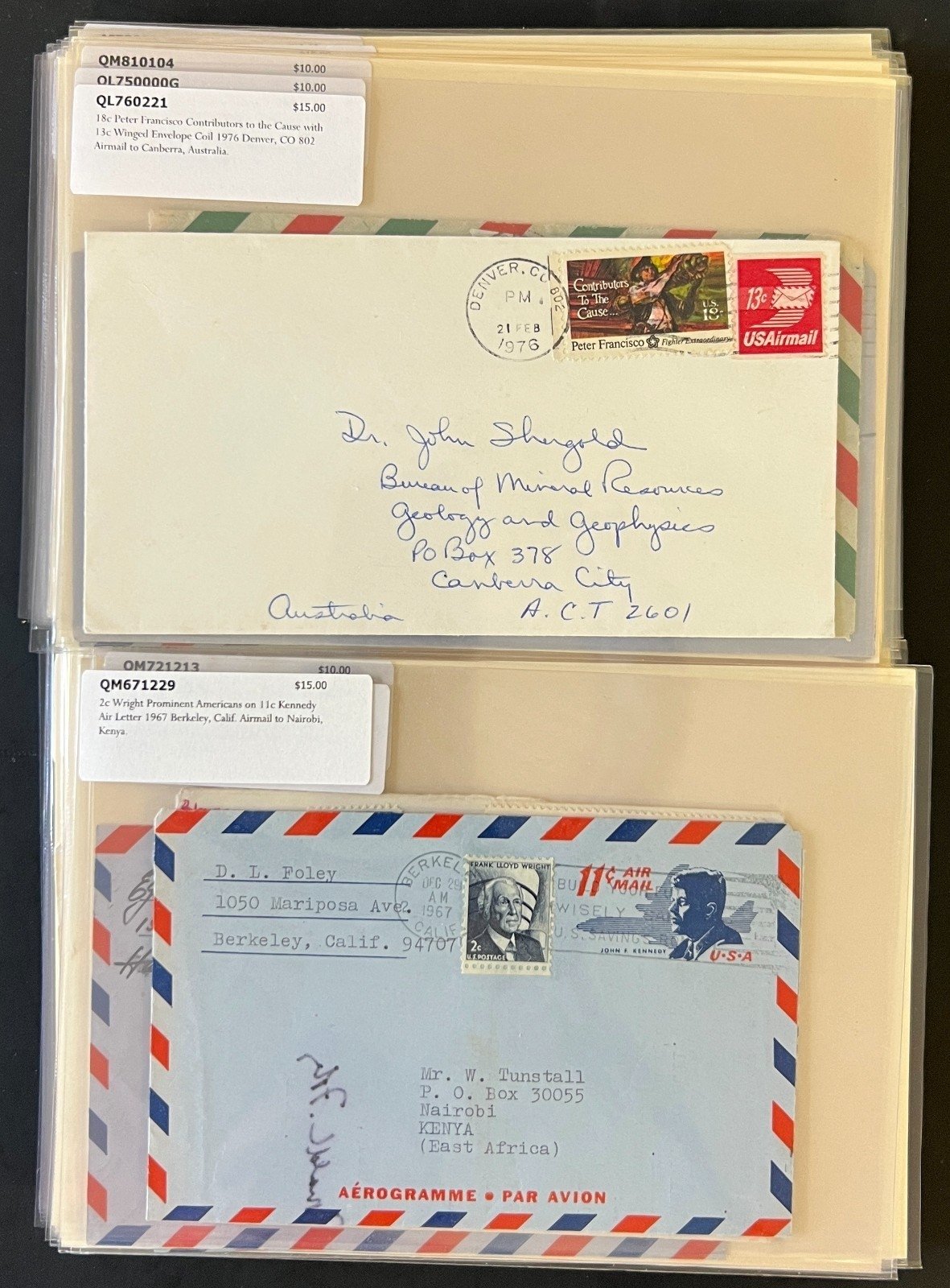 World Wide Air Mail Cover Collection 66 Covers From Around the World FDC ZAYIX