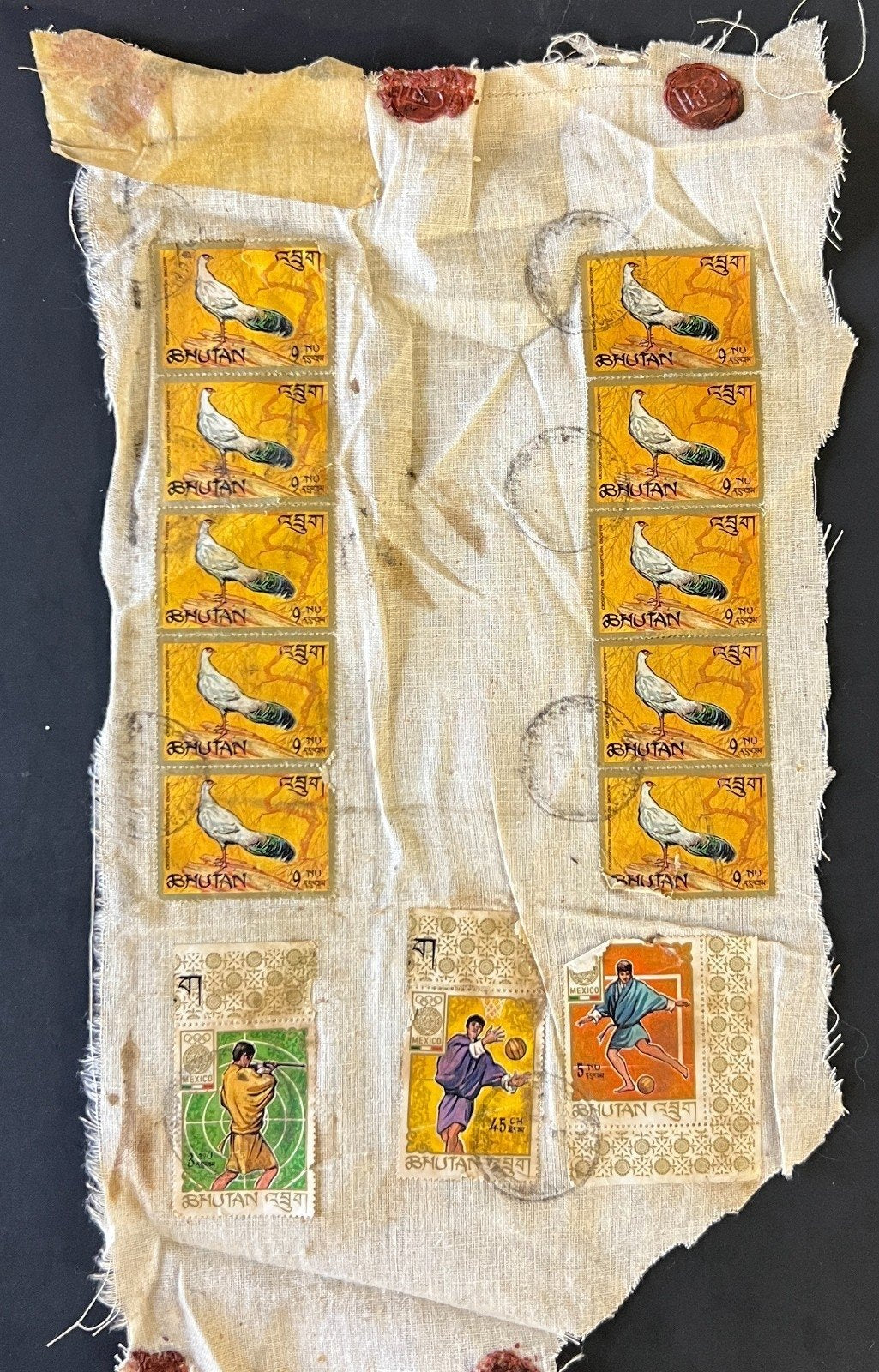 Bhutan & India Cloth Mailing Wrappers Collection Sea Mail & Air Mail ZAYIX