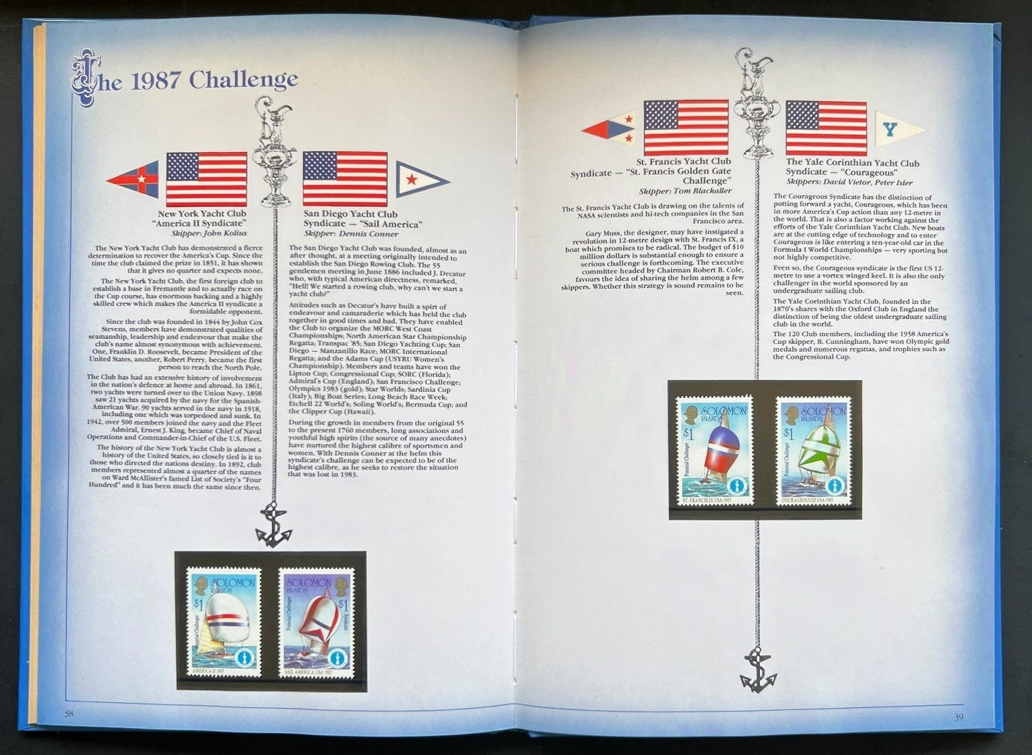 The Encyclopedia of The America's Cup Stamp Book Solomon Islands 1987 ZAYIX