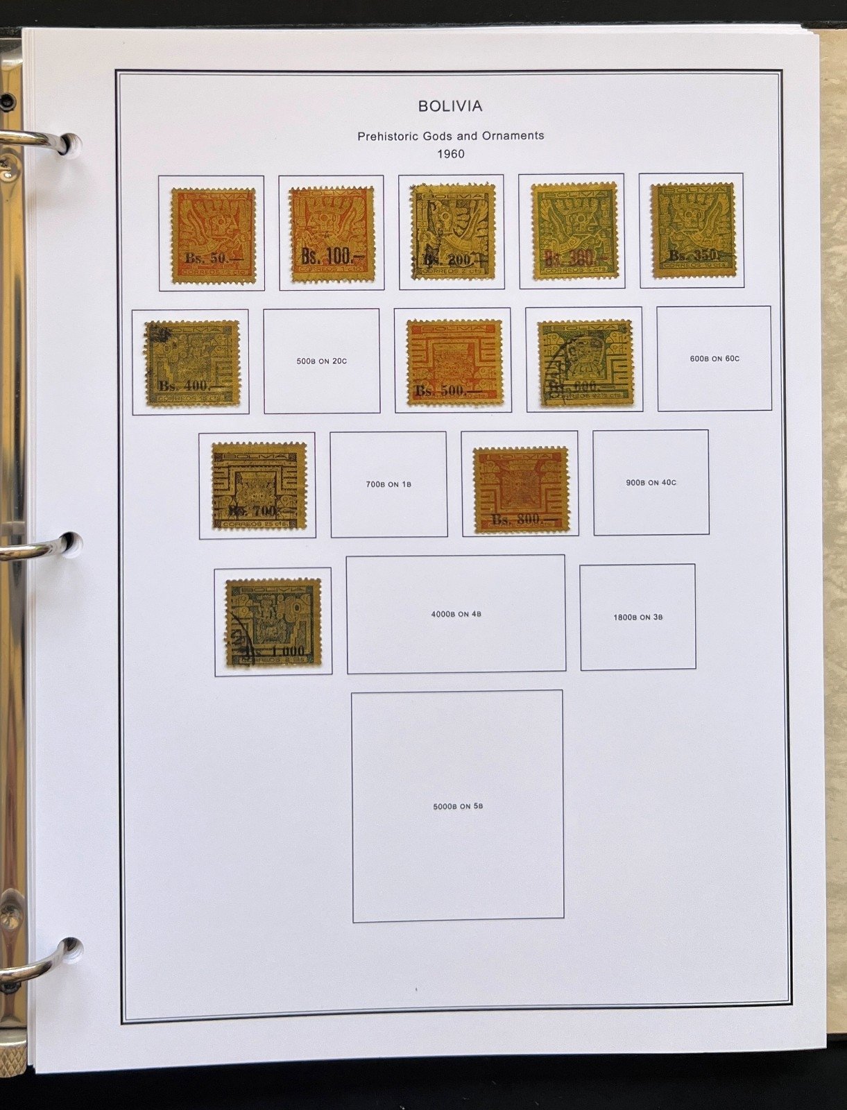 Bolivia Stamp Collection Album Steiner Pages Mint & Used 1867-1962 ZAYIX