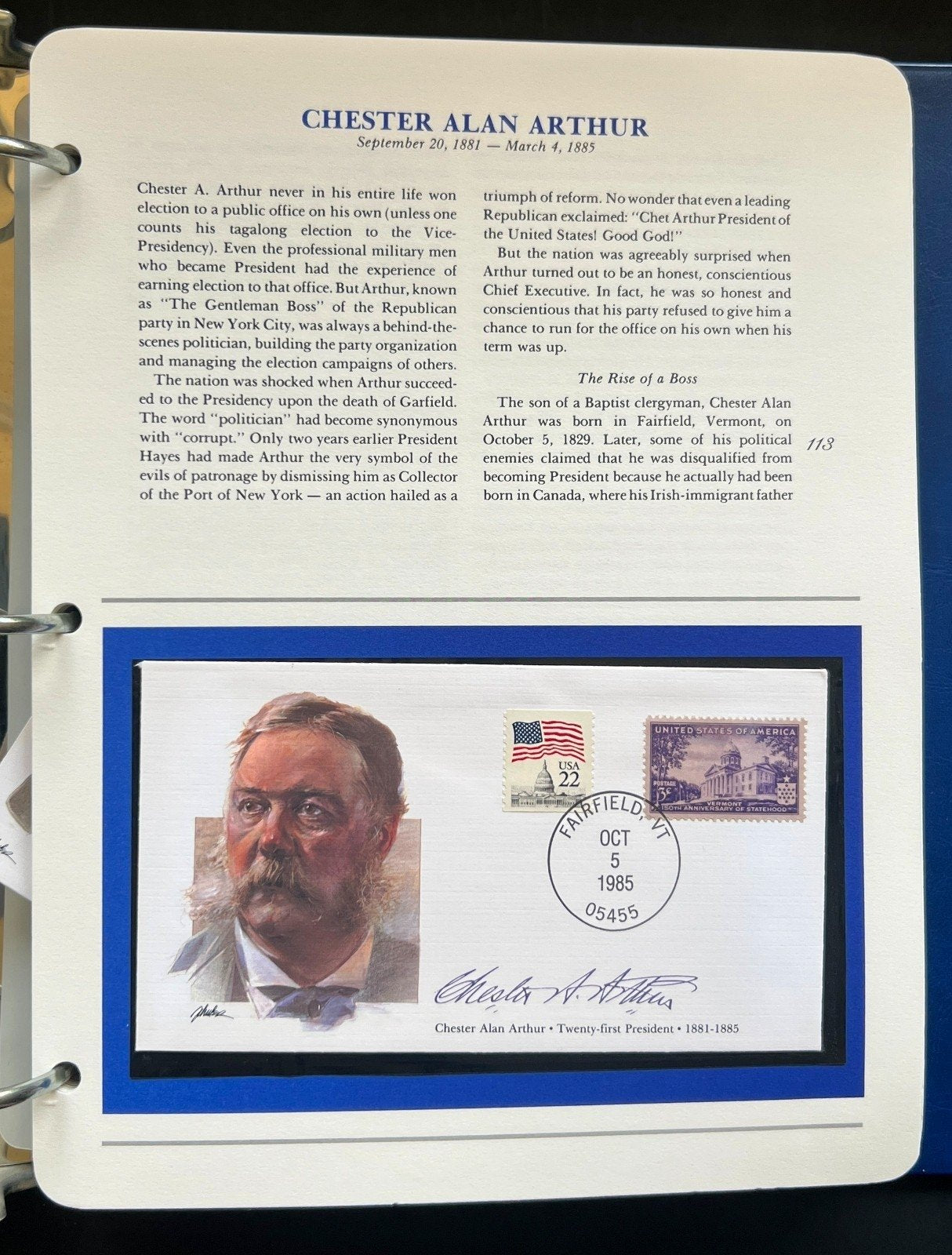 Presidents of The United States First Day Cover Collection Album FDC 1985 ZAYIX