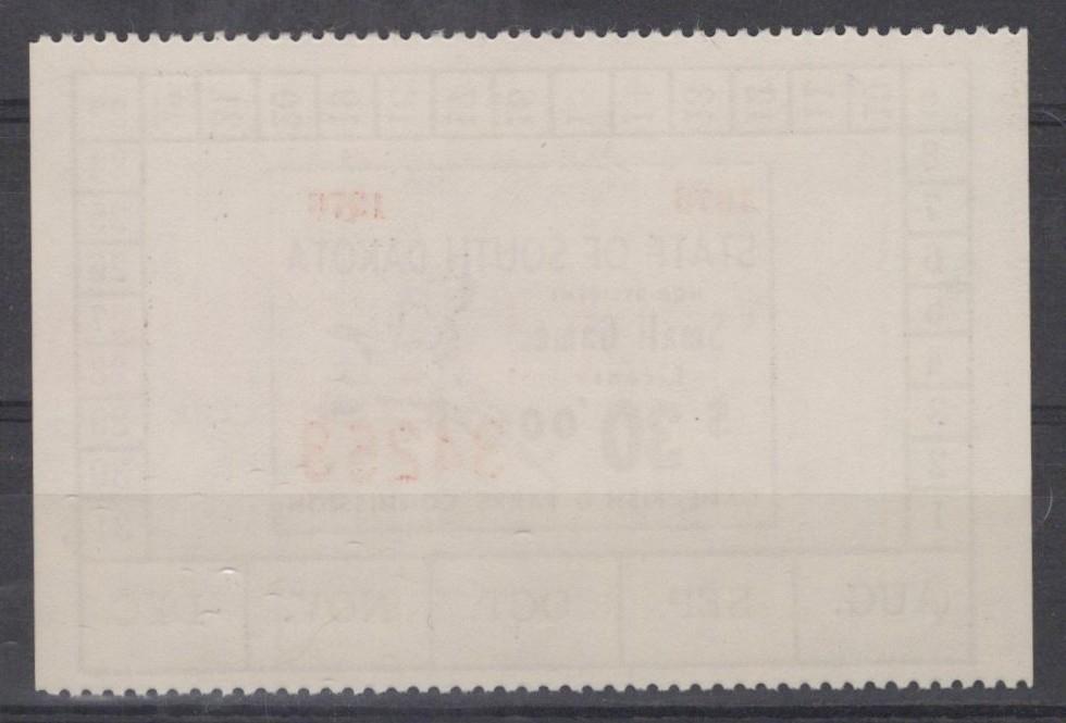 South Dakota SD-SGN17 MNH $30 Small Game 1976 Non-Resident License ZAYIX