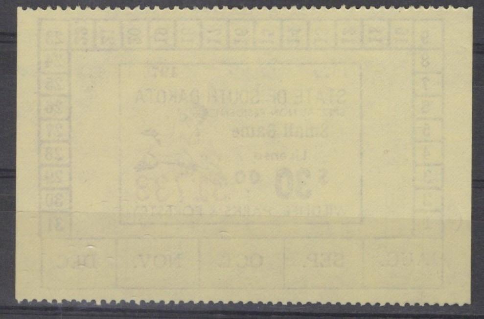 South Dakota SD-SGN20 MNH $30 Small Game 1979 Non-Resident License ZAYIX