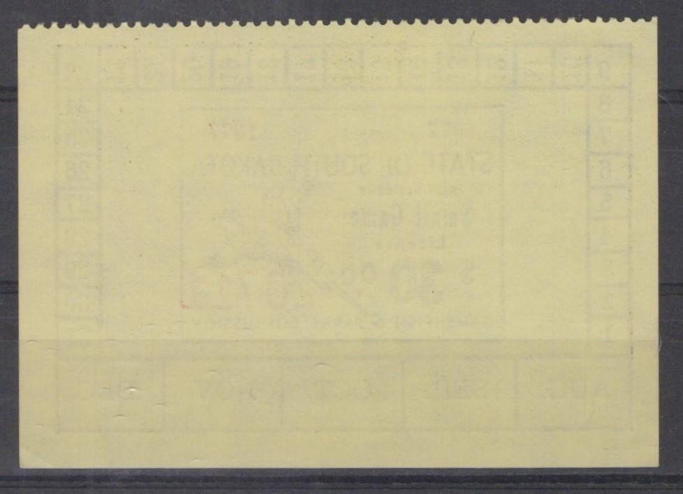 South Dakota SD-SGN18 MNH $30 Small Game 1977 Non-Resident License ZAYIX
