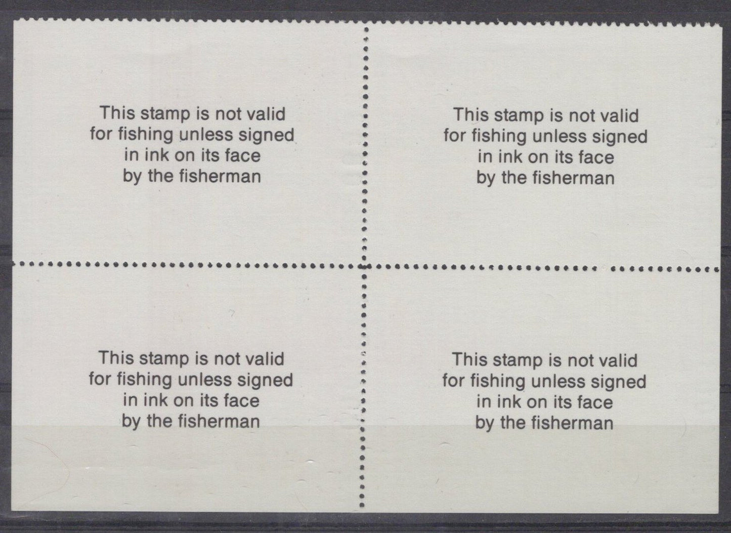 Texas TXT2 MNH $5 Freshwater Trout 1987 Stamp License Block ZAYIX