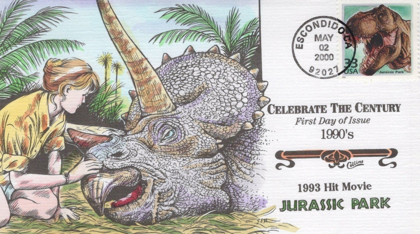 Celebrate the Century 1990s Jurassic Park 1993 Movie FDC First Day Cover ZAYIX