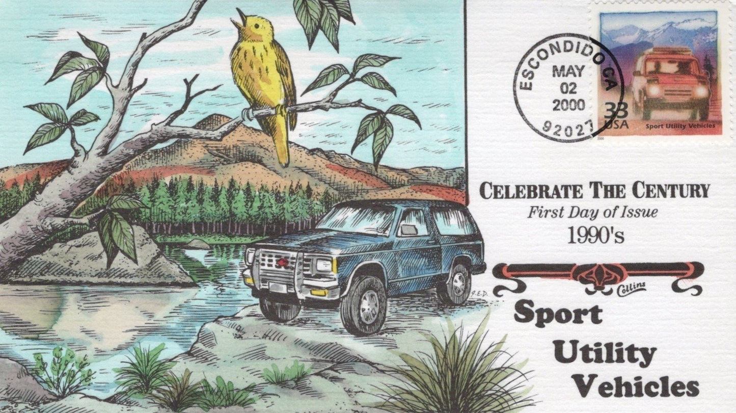 Celebrate the Century 1990s Sport Utility Vehicles FDC First Day Cover ZAYIX