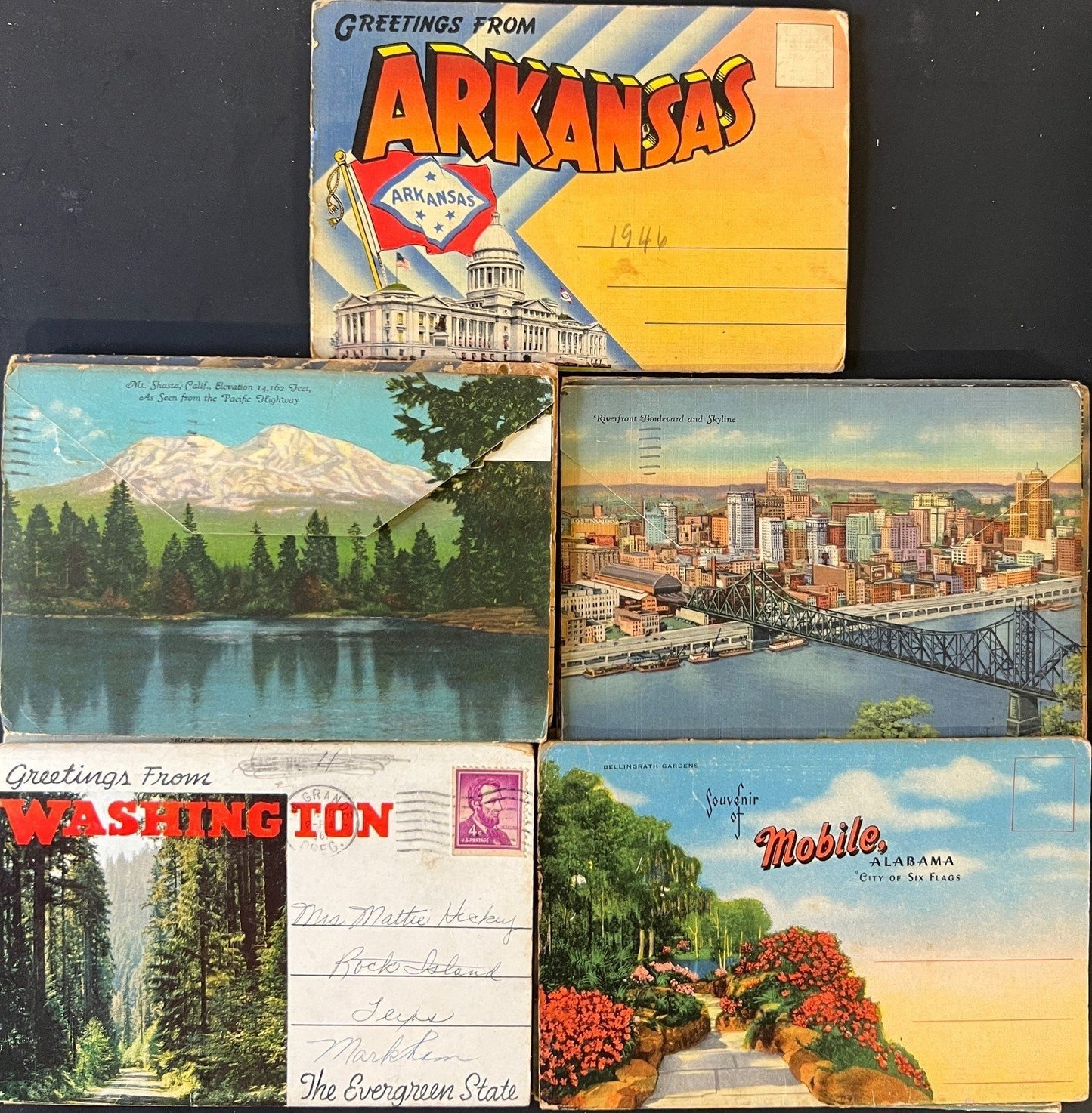 Assorted State Postcard Folios Collection 1940s-1950s ZAYIX