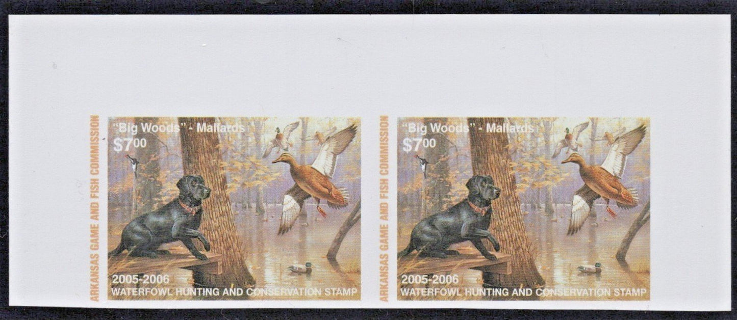 2005 Arkansas $7 Resident Duck Stamp Proof Pair #AR-PP25 MNH VF ZAYIX