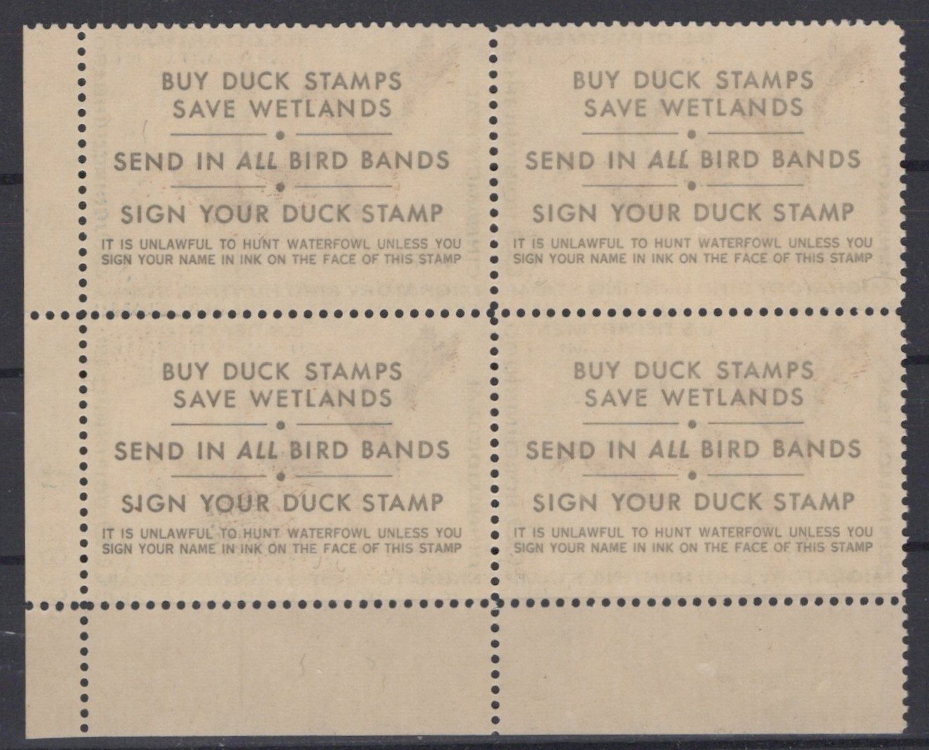 US 1971 $3 Cinnamon Teal Duck Stamp Plate Block Scott# RW38 MNH VF ZAYIX