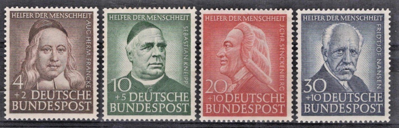 Germany 1953 Portraits of Historical Figures Semi-Postal B334-B337 MH ZAYIX