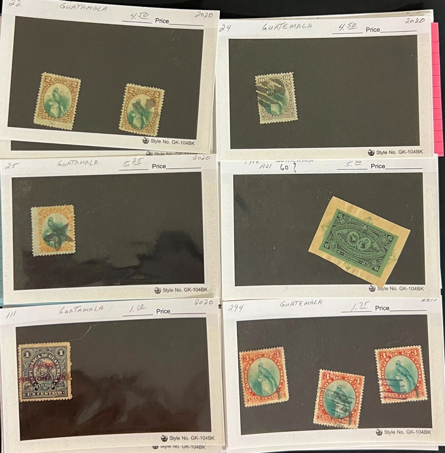 Guatemala Honduras Panama Stamp Collection On Hundreds of Dealer Cards ZAYIX