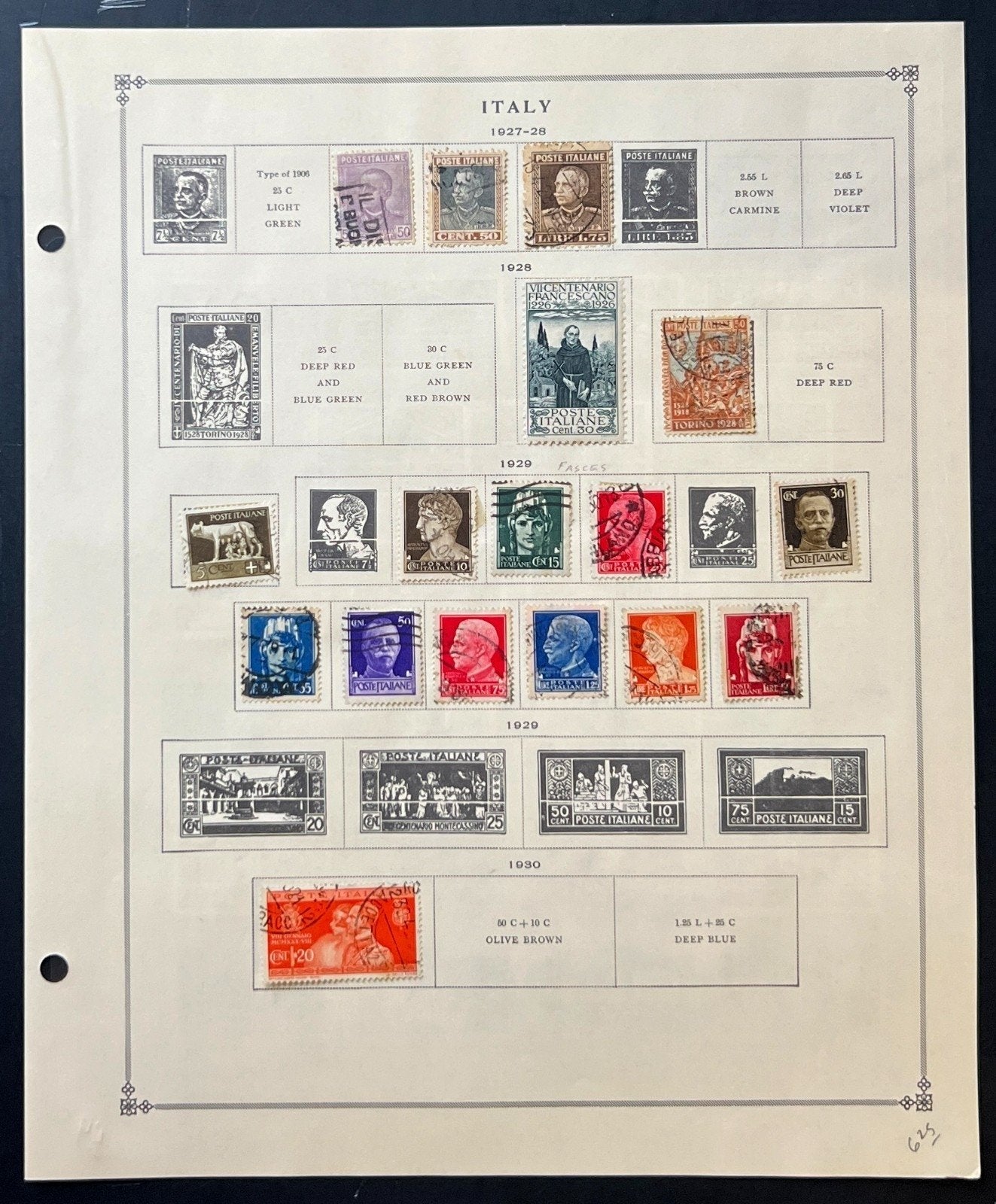Italy Stamp Collection Album Pages Used 1863-1930 ZAYIX