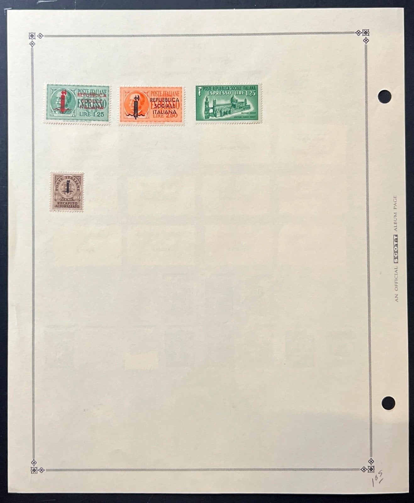 Italian Social Republic Stamp Collection Album Pages 1944 ZAYIX
