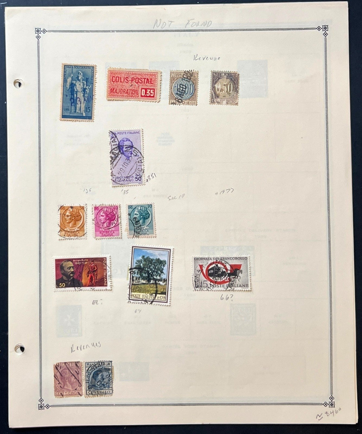 Italy Stamp Collection Album Pages Used 1969-1986 ZAYIX
