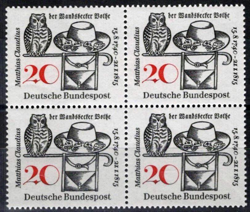 Germany 917 MNH Block Matthias Claudius Poet Editor ZAYIX 051023S07