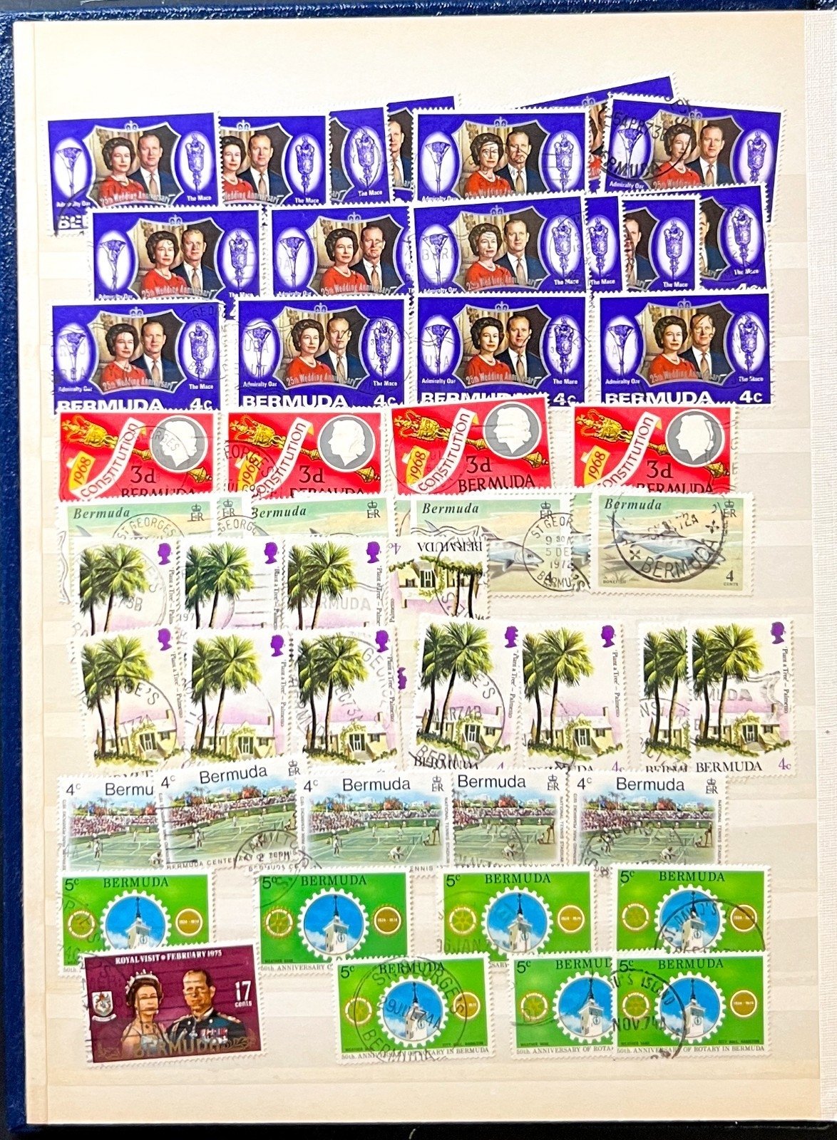 Bermuda Stamp Collection Stockbook 16 Pages Used ZAYIX