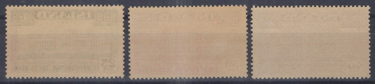 Iceland 1938 University of Iceland Architecture Scott #209-211 MNH VF ZAYIX