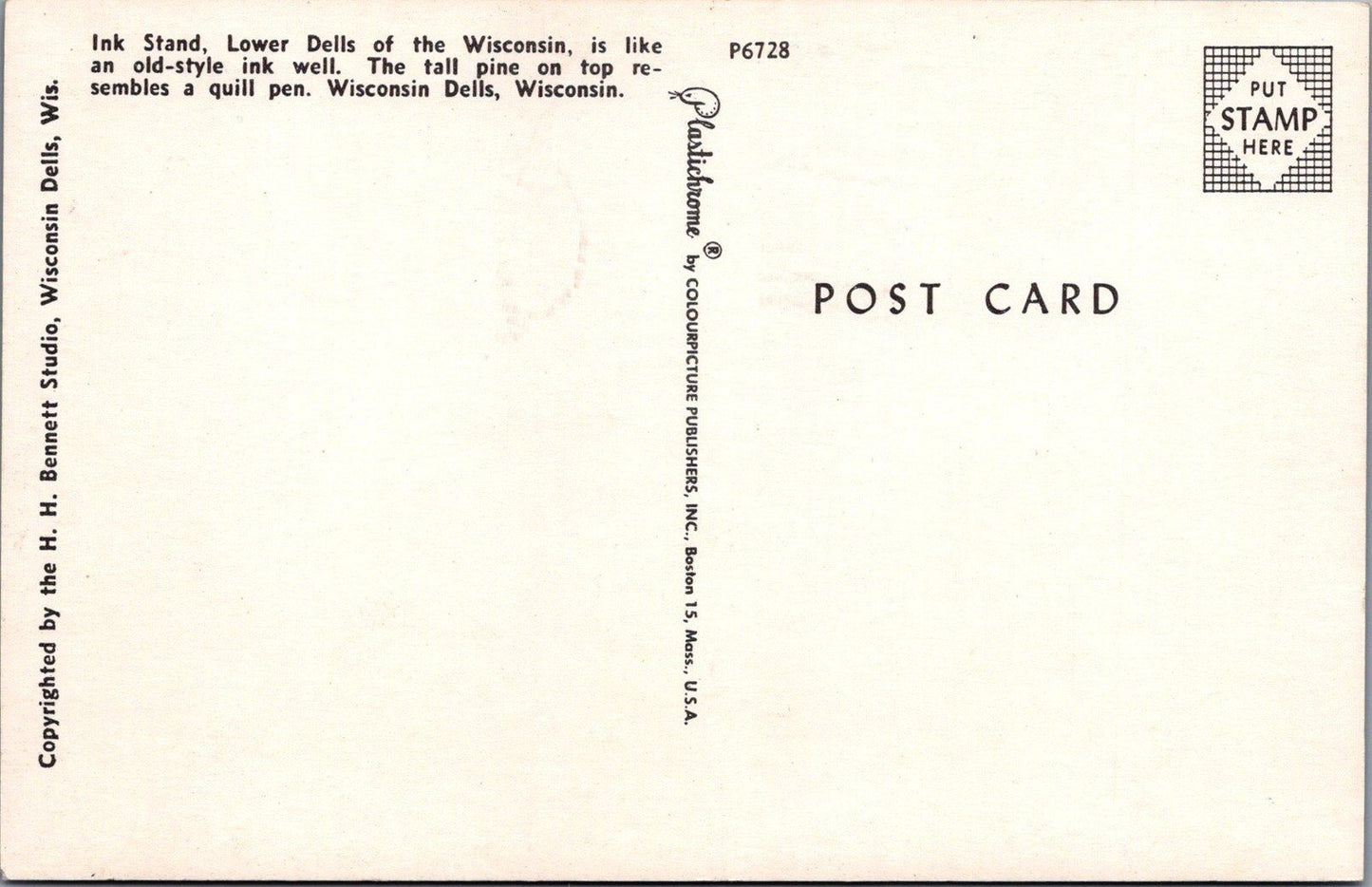 Ink Stand Lower Dells Wisconsin Rock Formation Postcard ZAYIX 102022PC29