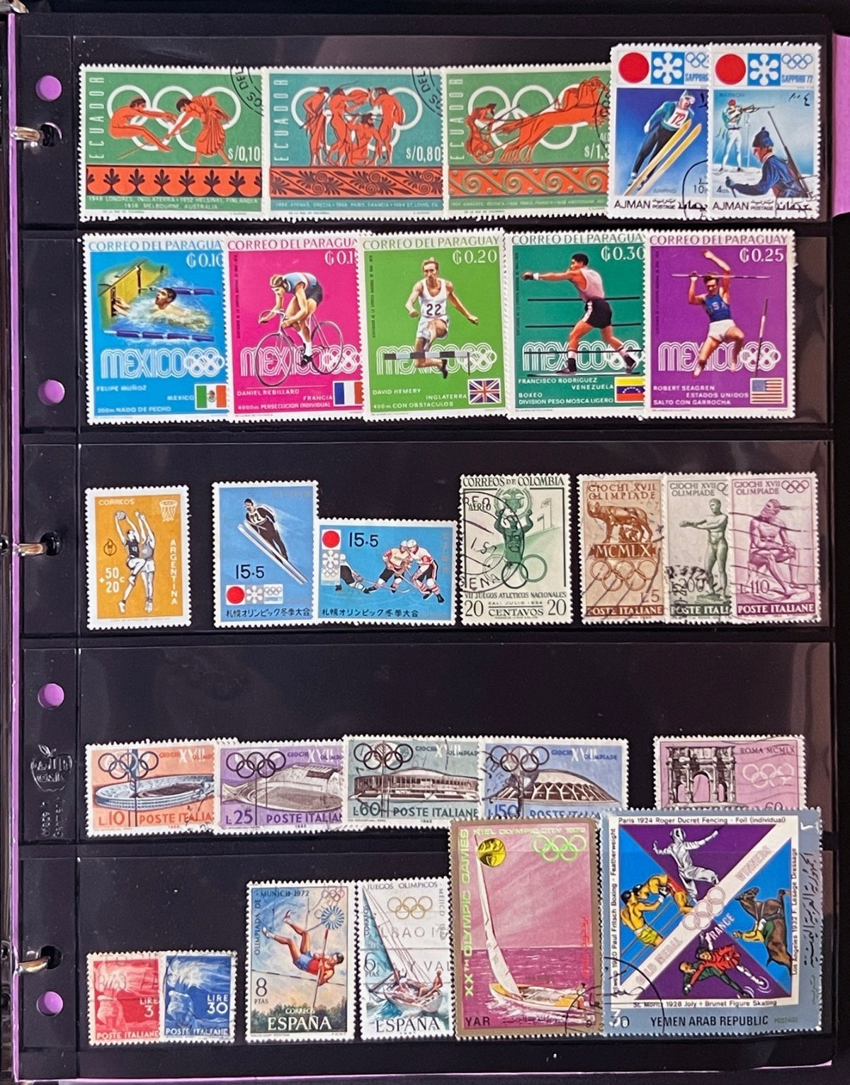 Sports Topicals Stamp Collection Stockbook 28 Pages Mint & Used ZAYIX