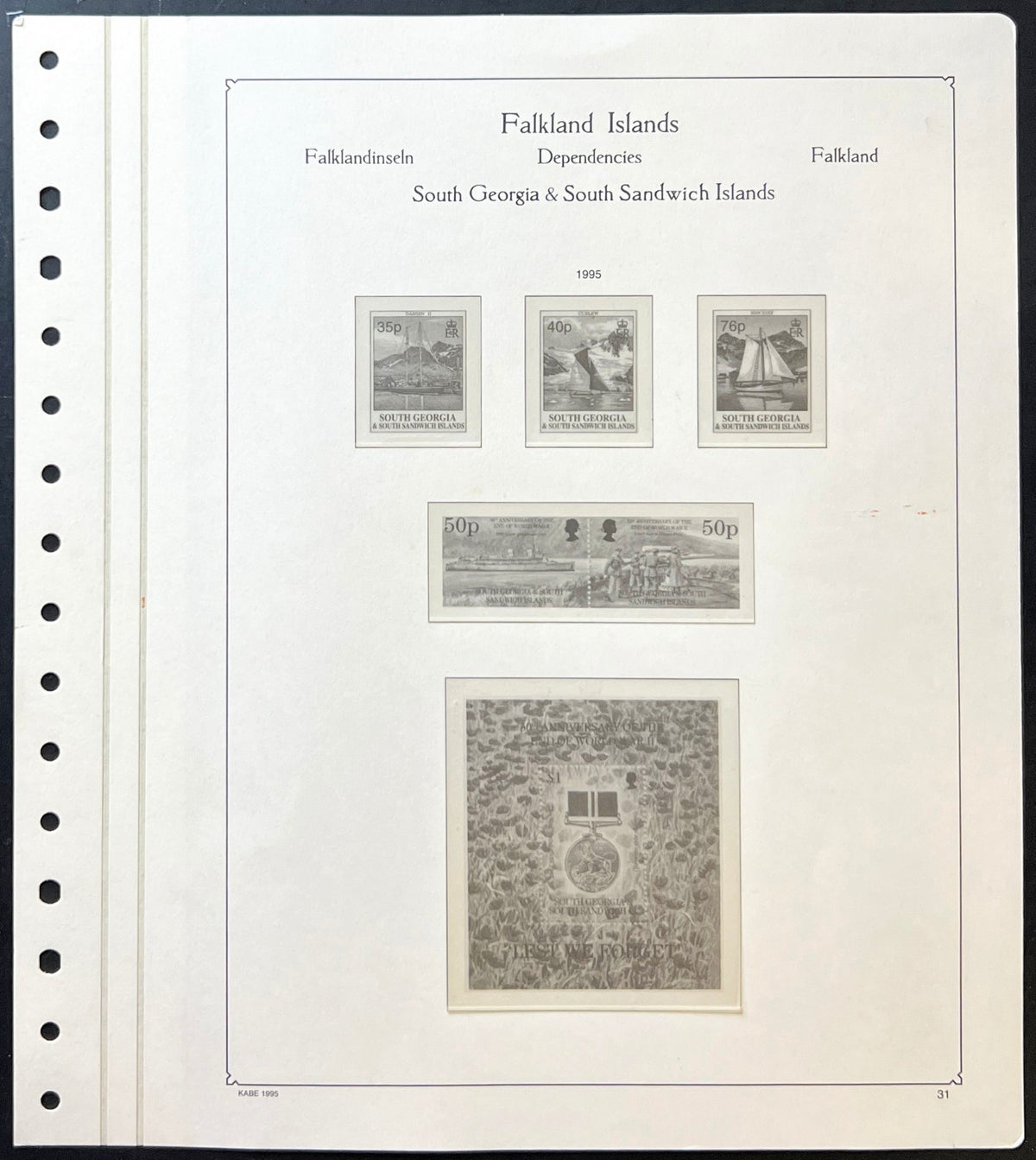 Falkland Islands & Dependencies KABE Hingeless Album Pages 1993-1994 ZAYIX