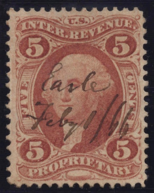U.S. R29c Proprietary Red Perforated 5-Cent Used VF 1864 ZAYIX