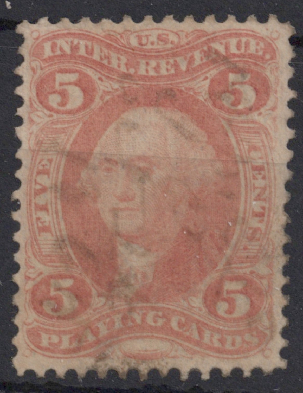 U.S. R28c Playing Cards Red Perforated 5-Cent Used VF 1863 ZAYIX