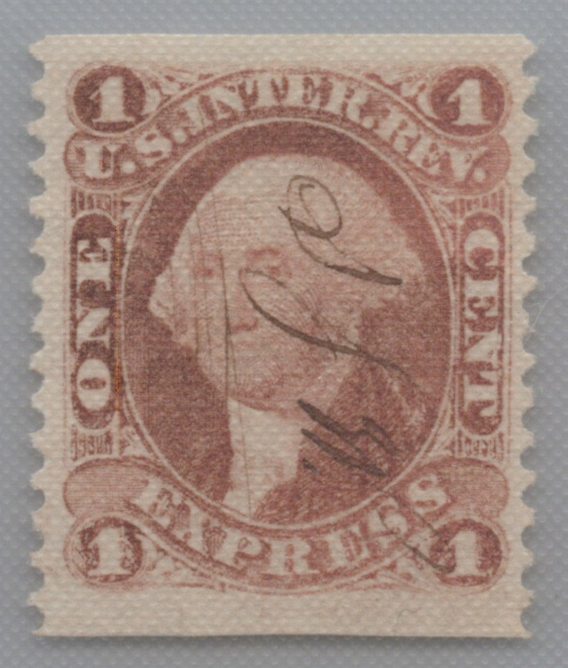 U.S. R1b Express Red Partially Perforated 1-Cent Used VF 1862-1871 ZAYIX