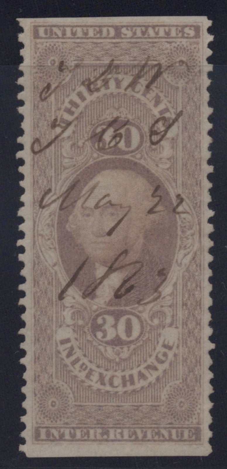 U.S. R52b Inland Exchange Lilac 30-Cent Used VF 1862-1871 ZAYIX