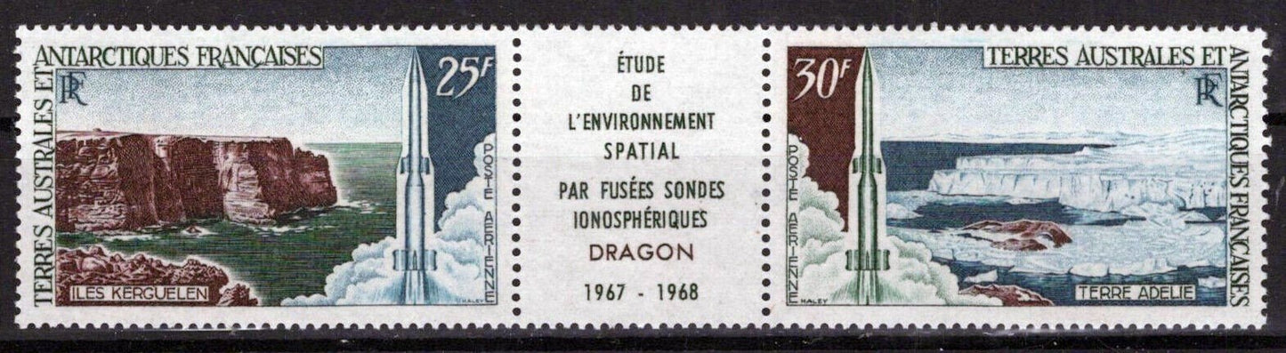 FSAT TAAF C16a MNH Kerguelen Islands and Dragon Rockets ZAYIX FSA-L0004M
