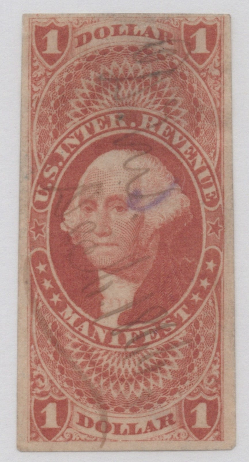 U.S. R72a Manifest Red Imperforated $1 Used VF 1862-1871 ZAYIX