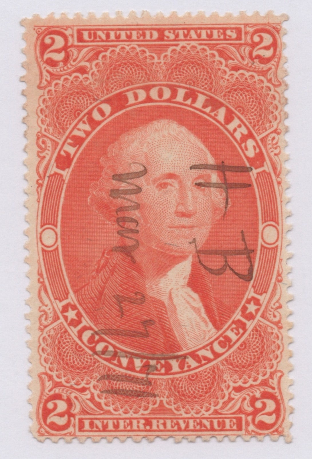 U.S. R81d Conveyance Red Silk Paper $2 Used VF 1862-1871 ZAYIX