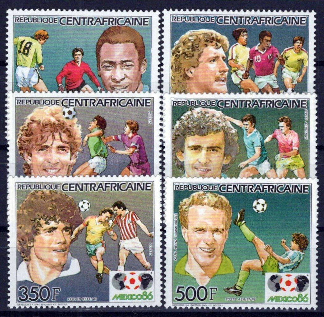 Central Africa 730-735 MNH Soccer Games Sports ZAYIX 0224S0033M