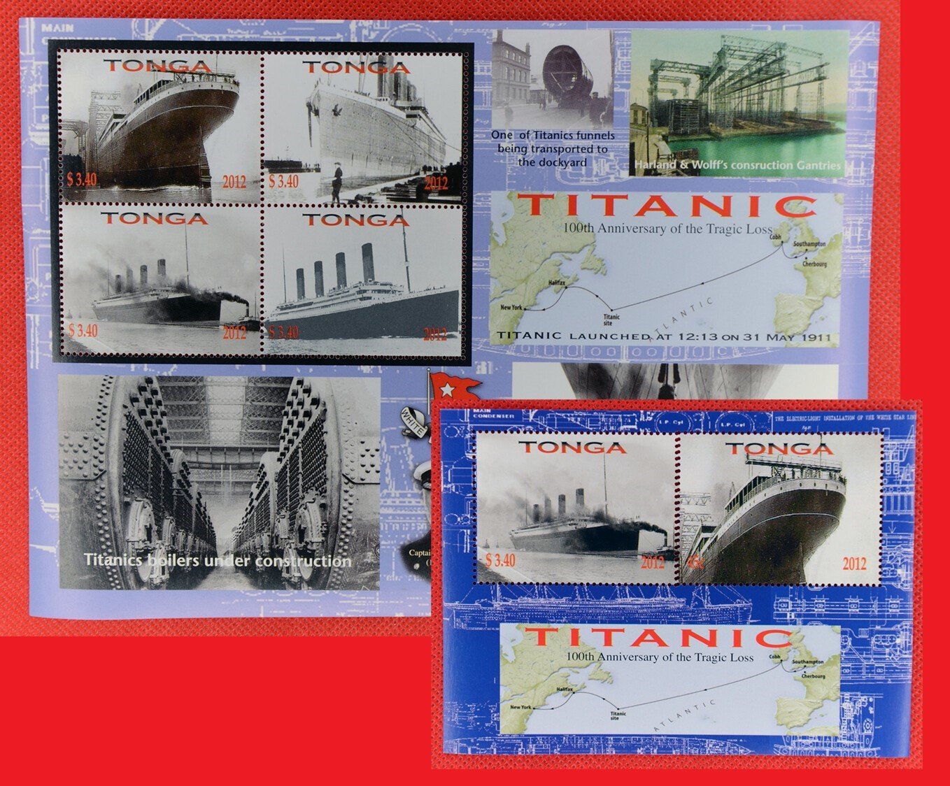 2012 Tonga 1178-1179 MNH Sinking of the Titanic Ships ZAYIX 072122SL03M
