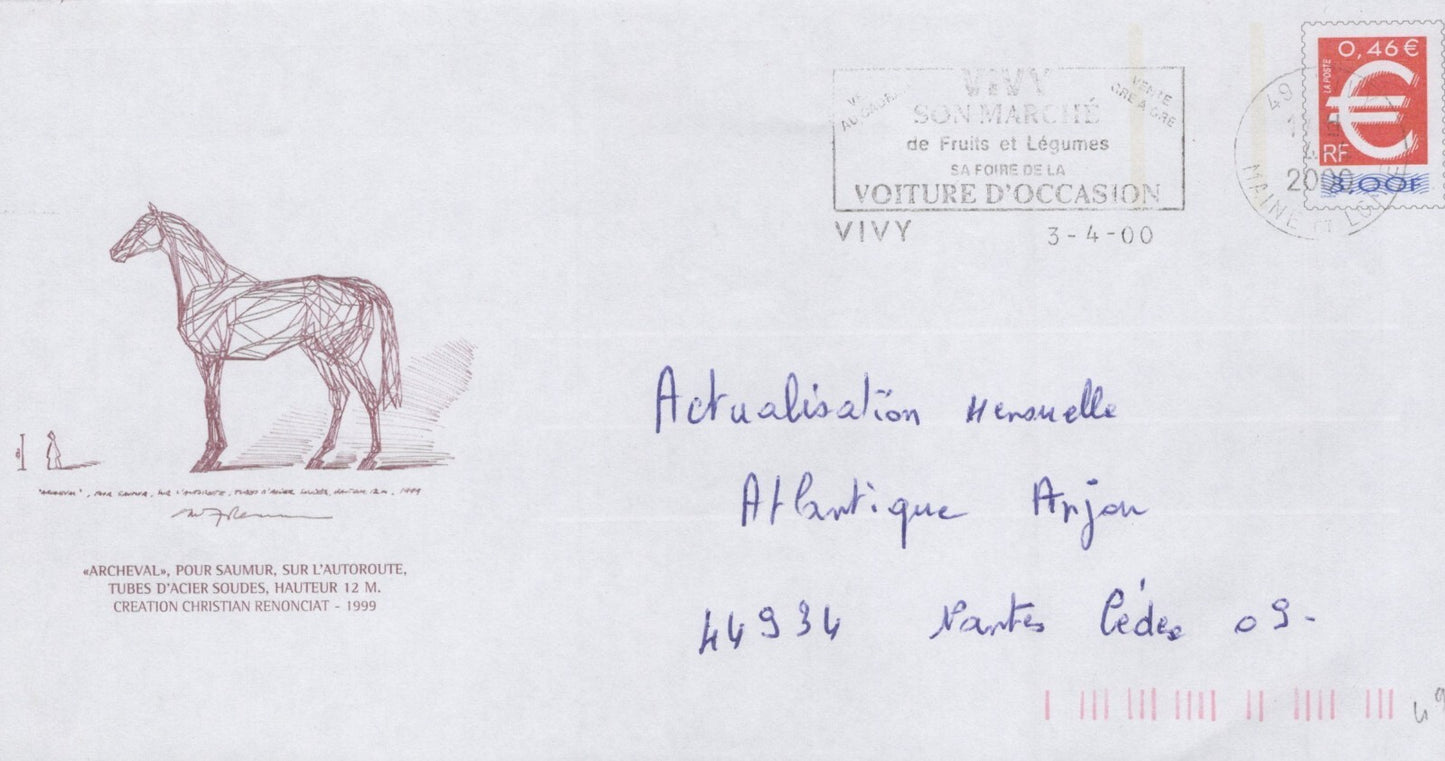 France Prestamped Envelope Horses ZAYIX 0125M0181