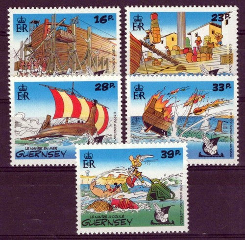 Guernsey 498-502 MNH Operation Asterix Ships Cartoons ZAYIX 0524S0119M