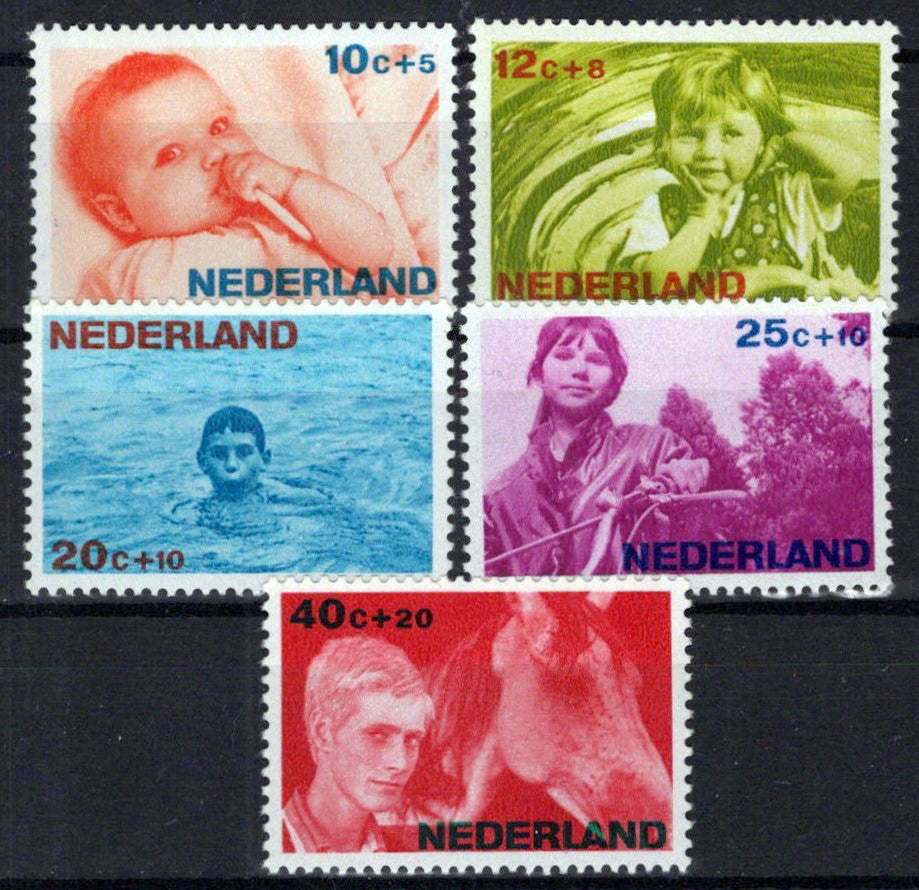 Netherlands B414-B418 MH Semi-Postal Youth Photos Zayix Stamps 0225S0282M