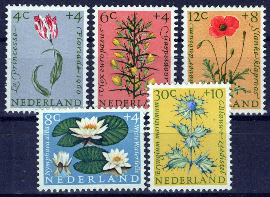 Netherlands B343-B347 MNH Semi-Postal Flowers Plants Zayix Stamps 0225S0261M