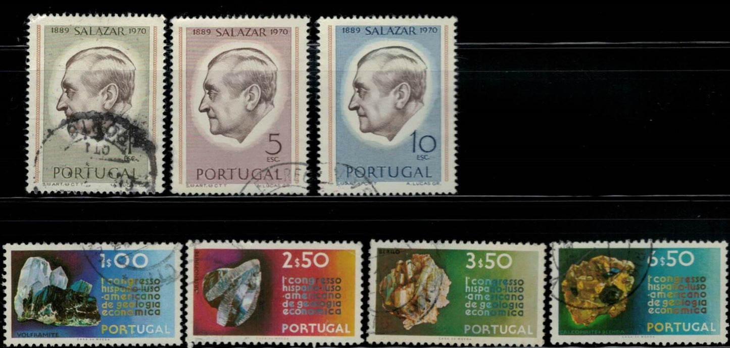Portugal 1103-1105, 1106-1109 Used 1971 Rocks Gems ZAYIX 021022S15