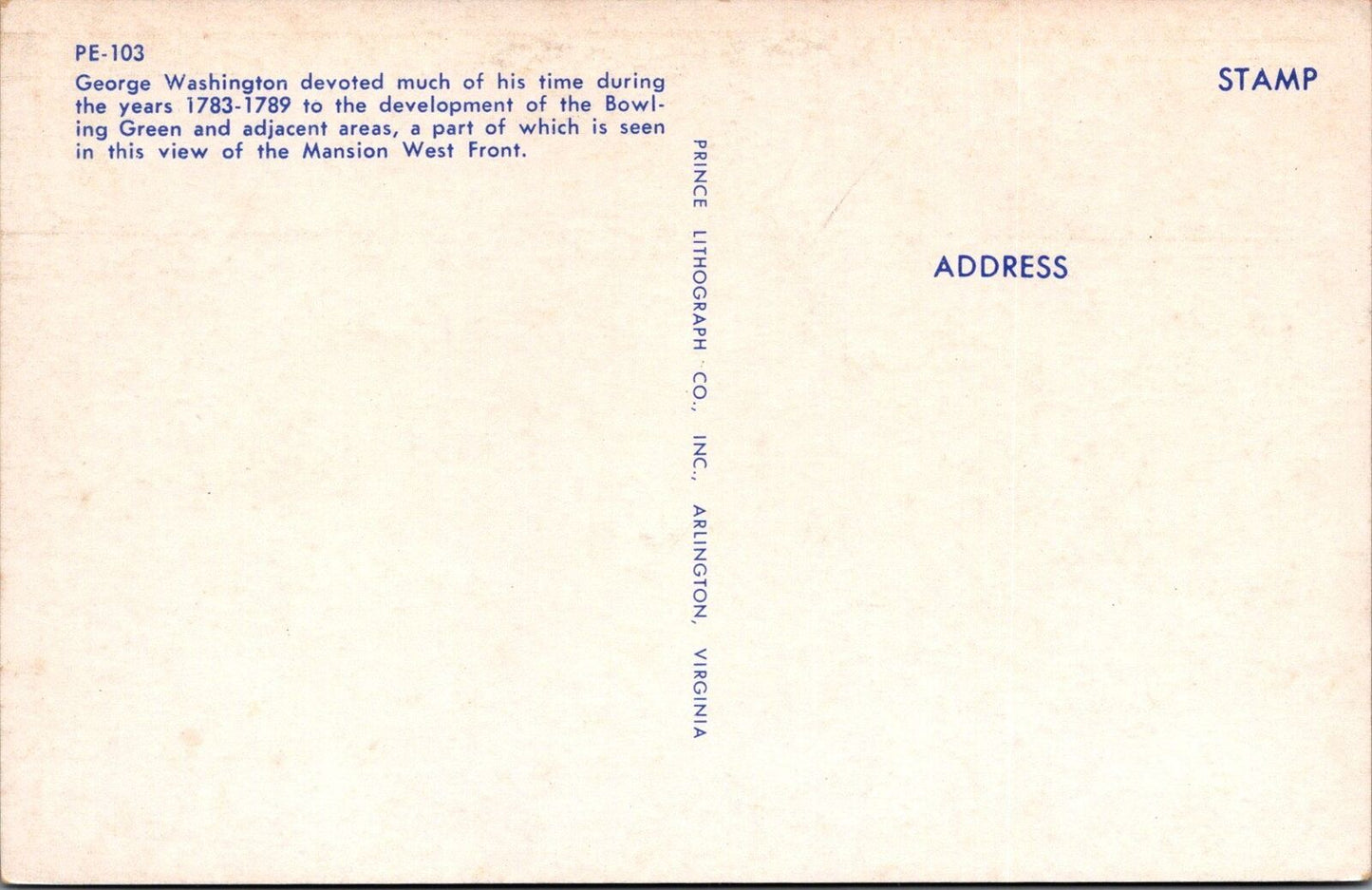ZAYIX Postcard Bowling Green Mount Vernon VA George Washington Home 102022-PC67