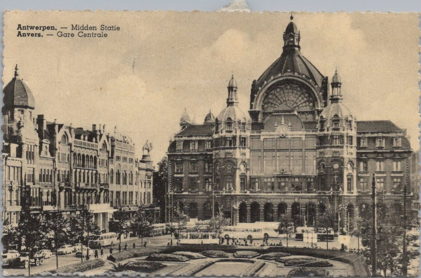 ZAYIX Postcard Antwerp Belgium Anvers Central Station Transportation 083022PC44